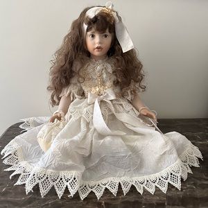 New Italian Porcelain Doll. Full porcelain body, Made in Venice, Italy. H:23".